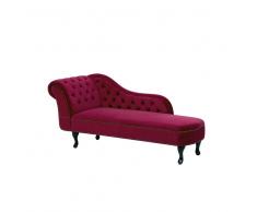 Sofá Chesterfield chaise longue izquierdo en terciopelo borgoña NIMES