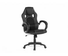 Silla de oficina - Giratoria - Piel sintética - Negro - REST