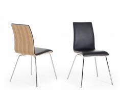 Silla - Marrón - Silla de comedor - Cuero sintético - HARLEM