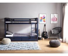 Litera de madera color azul oscuro 90x200 cm REVIN