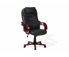 Silla de oficina en piel sintética negra GENERAL