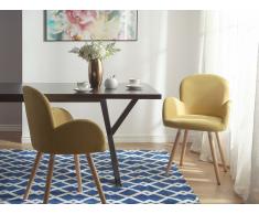 Conjunto de 2 sillas de comedor color mostaza BROOKVILLE