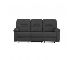 Sofá 3 plazas ajustable tapizado gris BERGEN