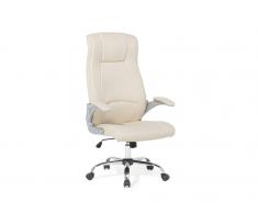 Silla de oficina - Giratoria - Piel sintética - Beige - COMMANDER