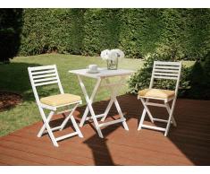 Conjunto de jardín, Mesa + 2 sillas, con cojín amarillo, FIJI