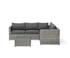 Conjunto de muebles de jardín en ratán gris AVOLA