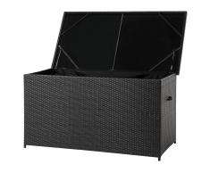 Caja para jardín o patio marrón - baúl para los cojines - ratán 160 cm - MODENA