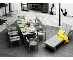 Conjunto de 2 sillas de jardín madera gris MATERA