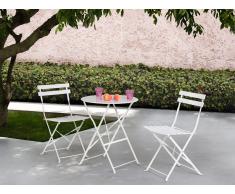 Conjunto de jardín en aluminio mesa y 2 sillas blanco FIORI