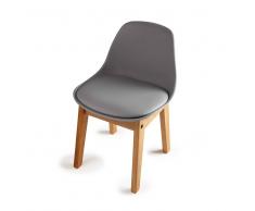 Maisons du Monde Silla infantil escandinava gris con roble macizo Ice