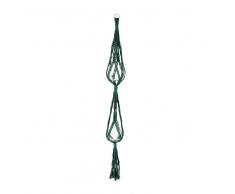 Maisons du Monde Lámpara de techo de macramé verde con 2 tarros de cristal