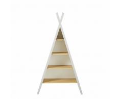 Maisons du Monde Librería tipi infantil blanca y gris claro de haya Happy Camper
