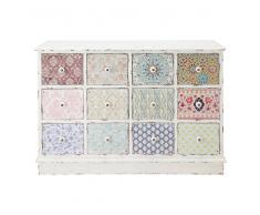 Maisons du Monde Cajonera con 12 cajones blanco roto Celestine