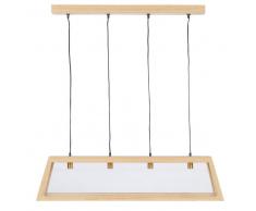 Maisons du Monde Lámpara de techo industrial con 4 focos de roble y cristal