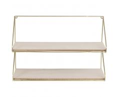 Maisons du Monde Almacenaje de pared de metal dorado