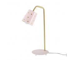 Maisons du Monde Lámpara de escritorio de metal rosa y dorado LILLY