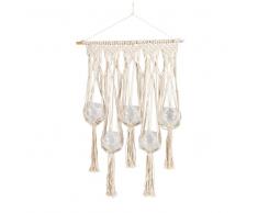 Maisons du Monde Lámpara de techo de macramé color crudo con 5 tarros de cristal