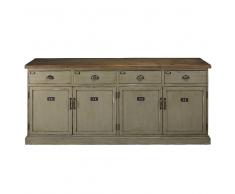 Maisons du Monde Cajonera con 4 puertas y 4 cajones de abeto reciclado patinado Ferdinand
