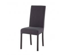Maisons du Monde Funda de silla de algodón gris antracita 47x57 Margaux