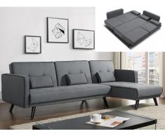 Sofá cama modular CALOBRA tapizado de tela - Gris claro