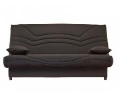 Sofá cama clic-clac SALOON 100% algodón con baúl de almacenamiento - Negro