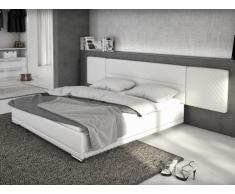Cama LORIK - 180 x 200 cm - Piel sintética blanca