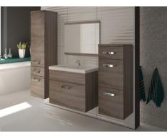 Conjunto de baño NASSAU - Lavabo + muebles + espejo - Topo