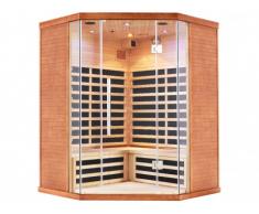 Sauna de infrarrojos de 4/5 plazas rinconera Gama Prestige ROSKILDE Ancho 150 x Prof. 150 x Alt. 200cm - 2830 W