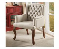 Sillón butaca tapizado de tela PARUNA - beige