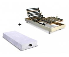 Cama articulada eléctrica con colchón natural memoria de forma PARURE de NATUREA - Blanco - 70x190 cm