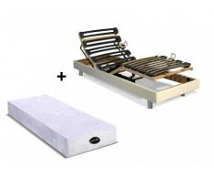 Cama eléctrica articulada con colchón natural memoria de forma PARURE de NATUREA - Blanco - 90x200 cm