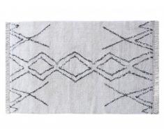 Alfombra de pasillo tufted estilo bereber de algodón MEDINA - 80 x 200 cm - Crema