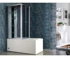 Ducha/Bañera de hidromasaje DARIA de acrílico reforzado cristal gris oscuro - 75x150x215cm - 30 microchorros y 6 chorros grandes