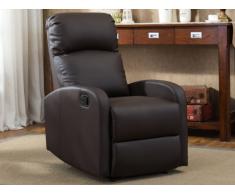 Sillón relax de piel sintética ISAO - Chocolate