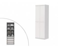 Armario ALVIN - 2 puertas - Largo 78 cm - Blanco