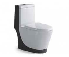 Inodoro (WC) THUAN con tapa silenciosa - Bicolor blanco y negro