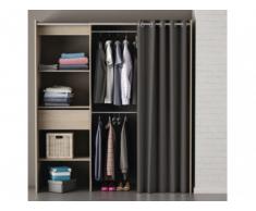 Armario vestidor extensible KYLIAN - Largo 114/168 cm - Roble cepillado
