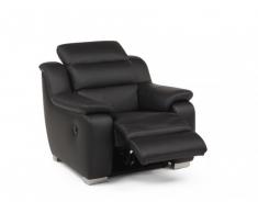 Sillón relax de piel ARENA - Negro