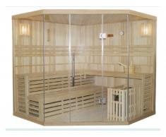 Sauna tradicional finlandesa rinconera IMATRA - 4/5 plazas - Acristalada - Gama Prestige