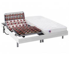 Cama articulada eléctrica 100% látex HOMERE III de DREAMEA - Motor OKIN - Blanco - 2x90x200 cm