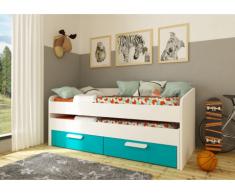 Cama nido ANSELME - 2 cajones - 90x190 cm - Azul