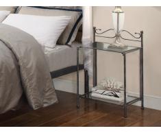 Mesa de noche MARQUISE - Metal estilo hierro forjado