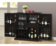 Mueble de bar GORDON - Hevea & MDF - Wengué