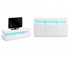 Pack FABIO: Aparador + Mueble de TV - Blanco