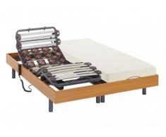 Cama articulada eléctrica de láminas y terminales - HEDONA de NATUREA - Cerezo - 2x70x190 cm