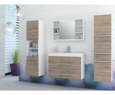 Conjunto de baño MARYLIN - Muebles + lavabo + espejo - Beige/blanco