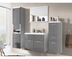 Conjunto de baño CLAUDIA - Muebles + lavabo + espejo - Lacado gris