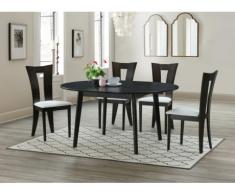 Conjunto mesa de comedor + 4 sillas TIFFANY - Haya maciza wengué