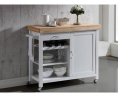 Mesa auxiliar con ruedas SKYLER - 1 puerta & 1 cajón - Hevea