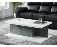 Mesa de centro TIARA con baúl - MDF lacado - Blanco y gris